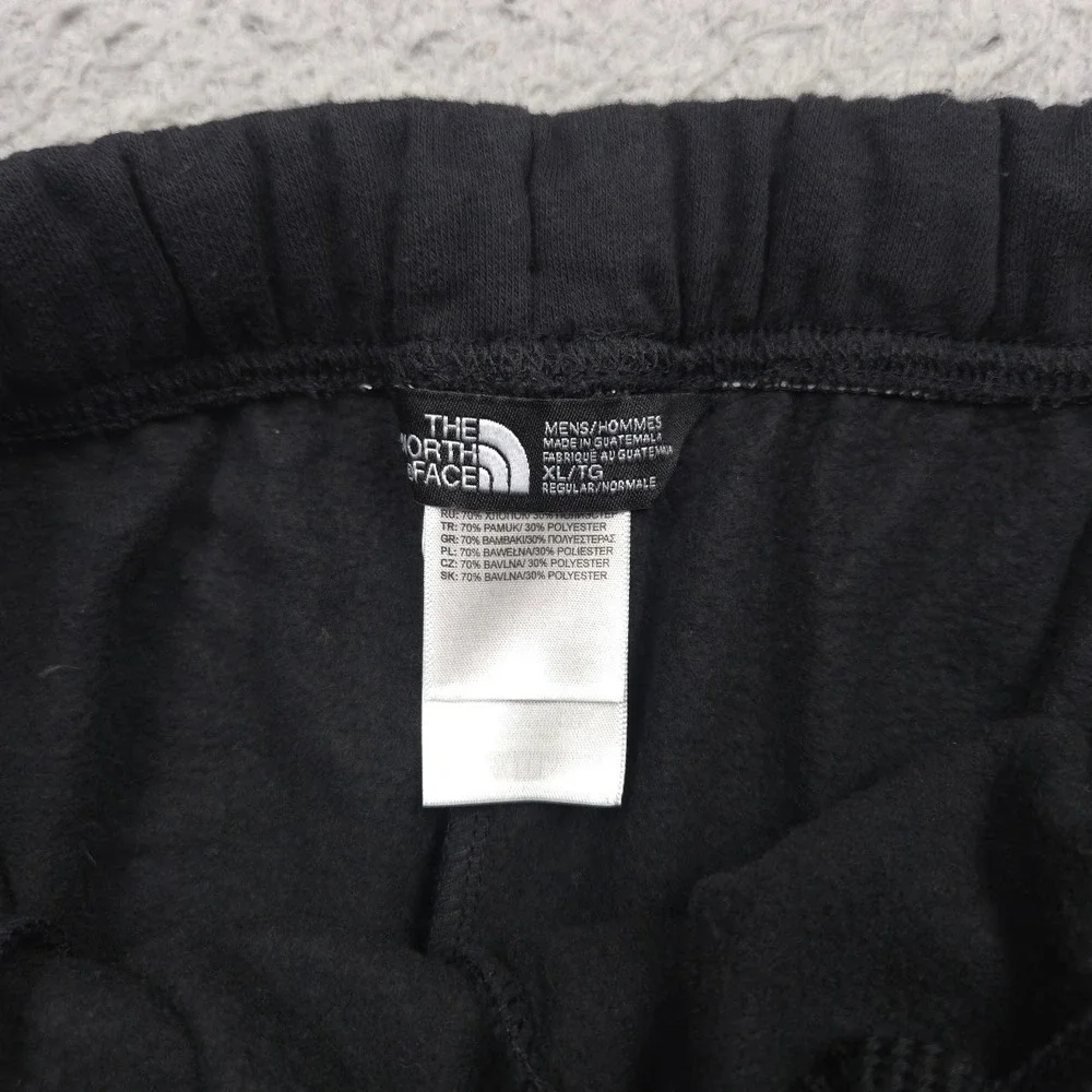 The North Face Men XL Black Fleece Sweat Shorts Big Half Dome Logo Drawstring
